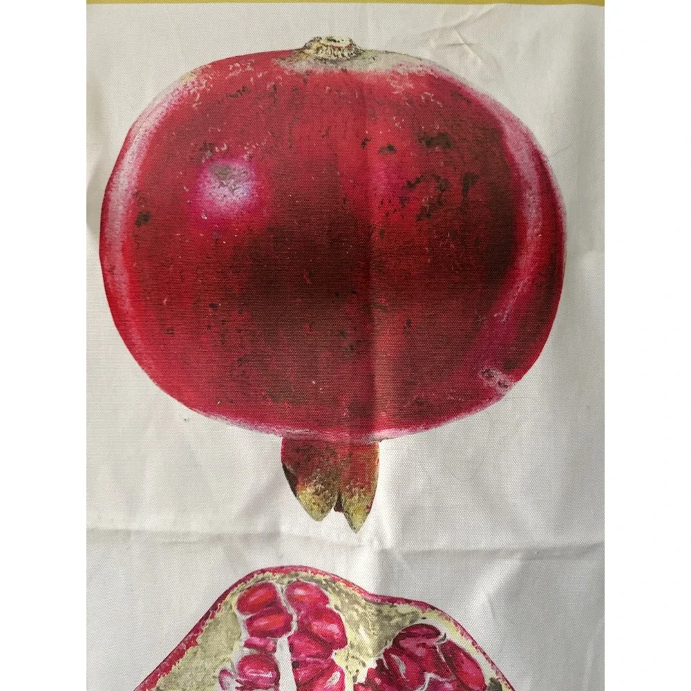 Wanda Coyne Pomegranate Botanical Mary Daisy Arnold Cotton Tea Towel NWT